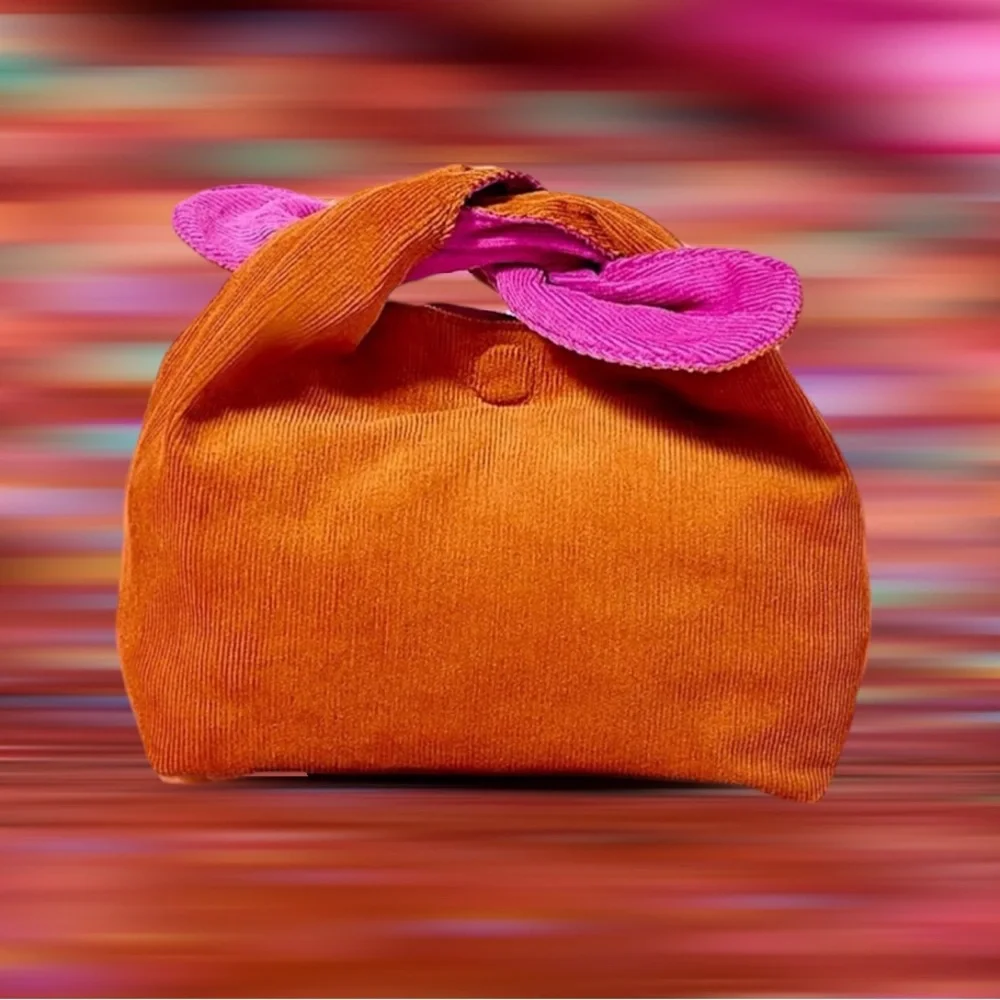 Suede reversible Purple and brown bag. New